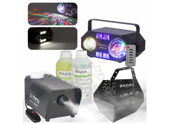 Egitana Projetor PAR 12 LEDs Máquina de Fumo 400W e Líquido Fumo 1L Egitana Projetor PAR 12 LEDs Máquina de Fumo 400W e Líquido Fumo 1L